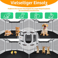 Puppyren - Hondenren- Dierenren - 62x112x112 cm - Grijs - LOVPET®