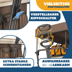 KESSER® Bolderkar - Opvouwbaar - Bolderwagen - Bruin •