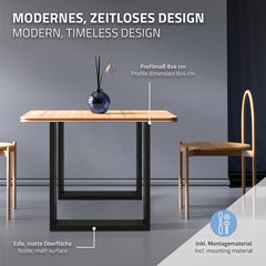 Tafelpoten - Metaal - 60x72 cm - Zwart - ECD Germany