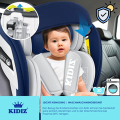 KIDIZ® Autostoeltje Isofix - 360° draaibaar - Blauw