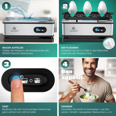 KESSER® Eierkoker - 6 Eieren - 400W - BPA-vrij - Zilver