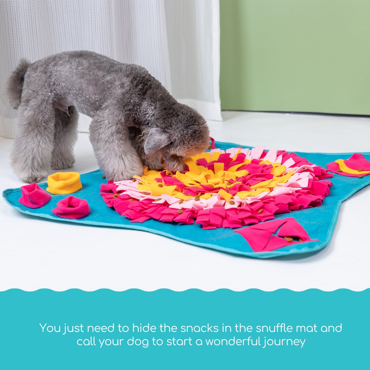 Nobleza Snuffelmat hond - honden speelmat - hondenspeelgoed - fleece - snackmat - 70 x 70 cm