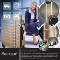 KESSER® Reiskoffer - 84L - ABS - Champagne