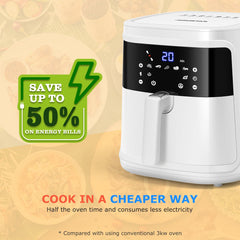 Aigostar Airfryer XXL - Heteluchtfriteuse - 7L - 1900W - Wit