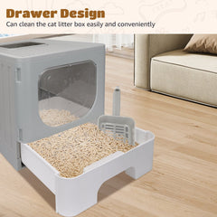Nobleza Kattenbak met lade - Kattentoilet - 48x38x38cm - Grijs •