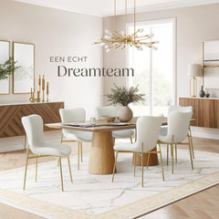 Eetkamerstoelen - Set van 2 - Fluweel - Wit - Tectake®