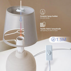 Aigostar Tafellamp - Keramiek - Lamp met kap