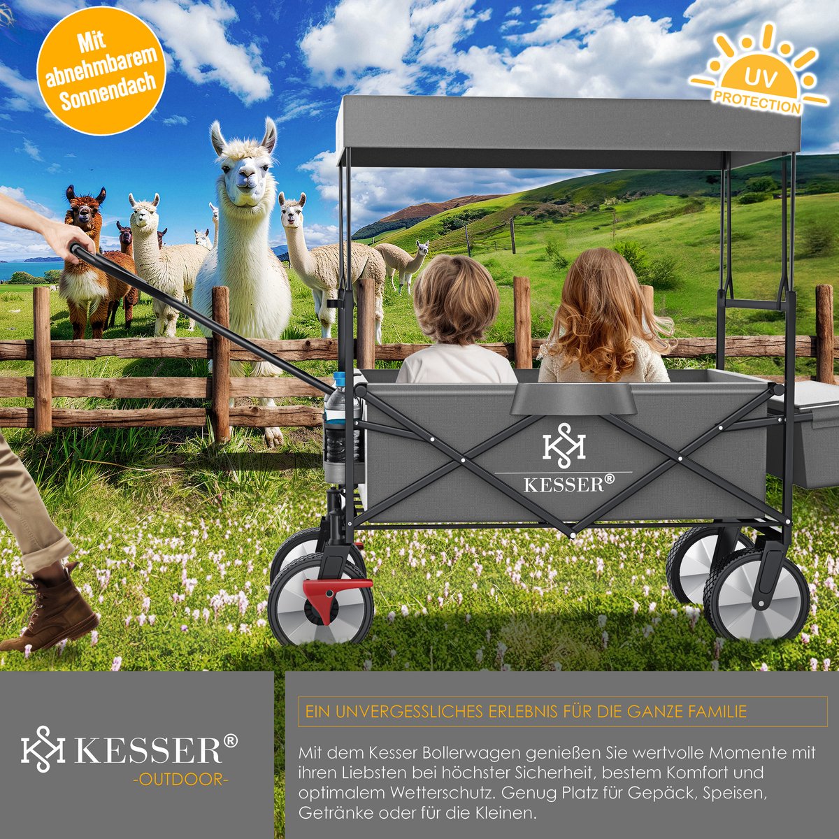 KESSER® Bolderkar - Opvouwbaar - Bolderwagen - Grijs