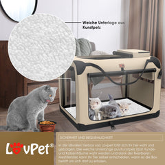 LOVPET® Hondenbench - Hondenbox - Transportbox - 81x58x58cm - Beige
