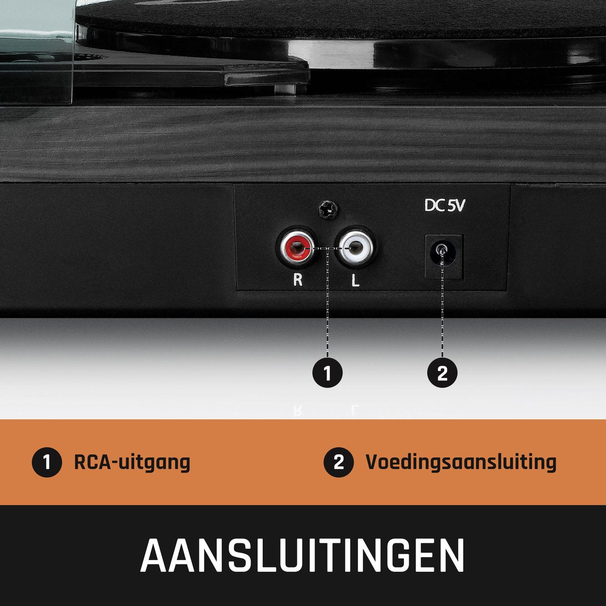 Lenco Platenspeler - Ingebouwde Speakers - Auto-stop - LS-10BK - Zwart •