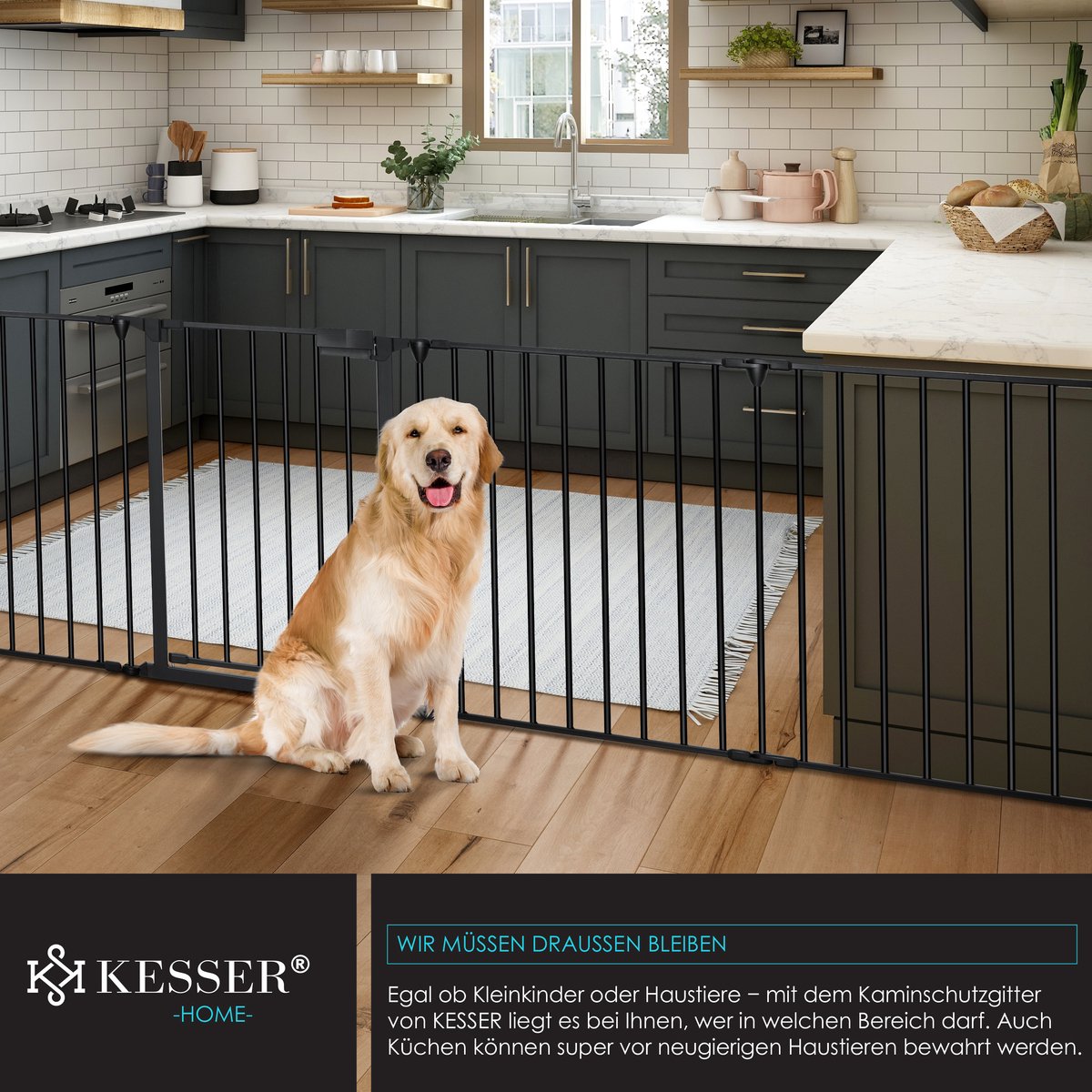 KESSER® Traphekje - Veiligheidshekje - 300cm - Zwart