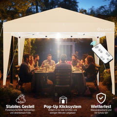 Partytent - opvouwbaar - 3x3 - Paviljoen - Beige - KESSER®