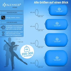 KESSER® Airtrack Turnmat - Gymnastiek Rol - 120x75cm - Blauw