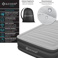 Luchtbed - 2 Persoons - Luchtmatras met pomp - Opblaasbed - Antraciet - KESSER®