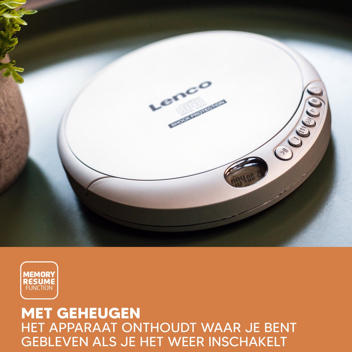Lenco CD-201SI Discman - Draagbare CD-MP3 Speler met Anti-Shock bescherming - Zilver