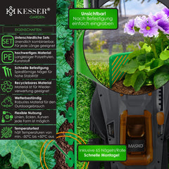 KESSER® Rollborder Flexibele Gazonrand kunststof Borderrand met grondankers + handschoenen, | hoogte: 5cm, lengte: 10m, 20m, 30m, 40m, 50m