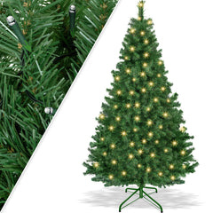 KESSER® Kerstboom met Verlichting Kunstkerstboom inclusief Standaard Snelle montage - 180 cm, Groen, Met LED