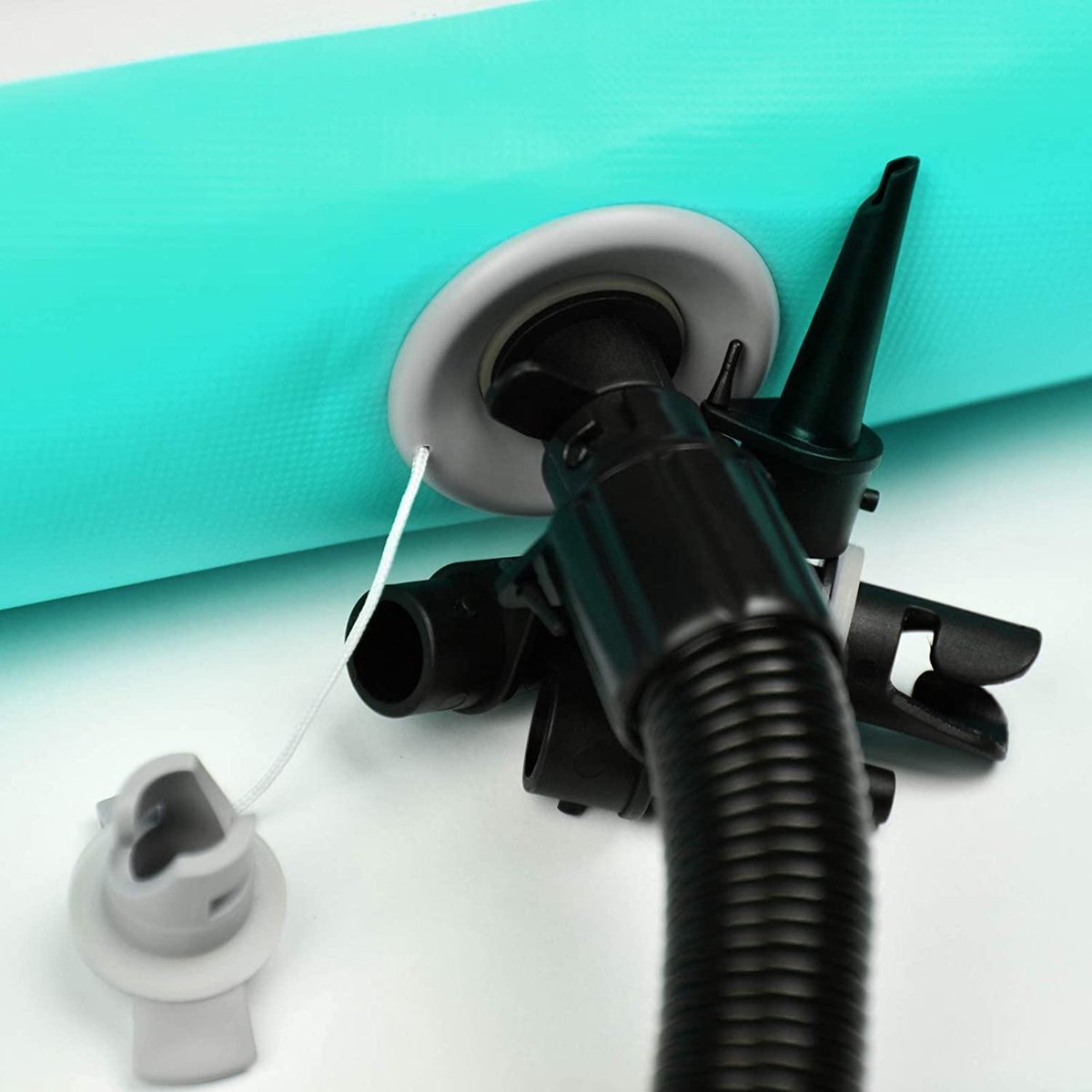 Opblaasbare PVC gym mat, 3 x 1 meter, met elektrische luchtpomp, gymnastiekmat, trainingsmat, fitnessmat