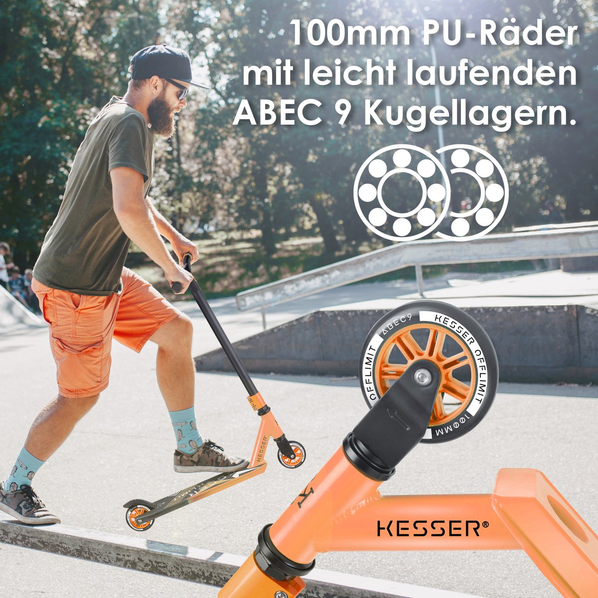 KESSER® Stuntstep voor Volwassenen en Kinderen - Kinderstep - Oranje