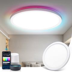 Aigostar Smart LED Plafondlamp - Plafonnière - Ø30 cm - RGBW - 22W