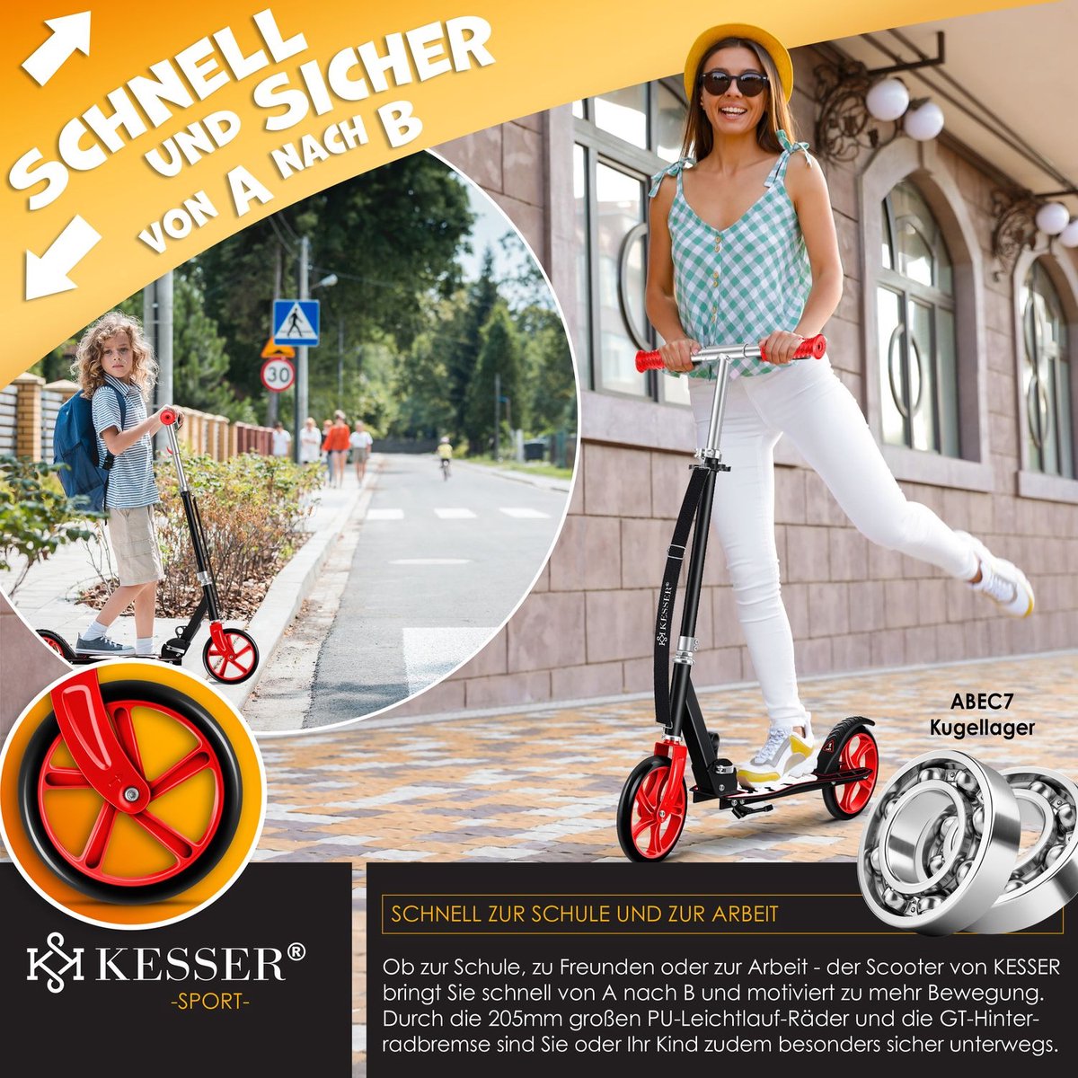 KESSER® Kinderstep - Opvouwbaar - Verstelbaar - Wit •