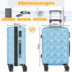 KESSER® Reiskoffer - 120L - ABS - Blauw