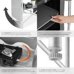 Campingkeuken - Kampeerkeuken  - Opvouwbaar - Grijs - Tectake®