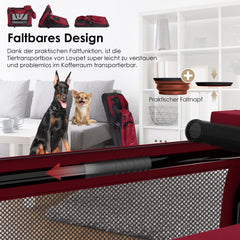 Reisbench hond - Draagtas hond - Transportbox - 91x63x63 cm - Rood