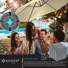 KESSER® Parasoltegel - Parasolvoet  - Vulbaar tot 80 kg  - Grijs