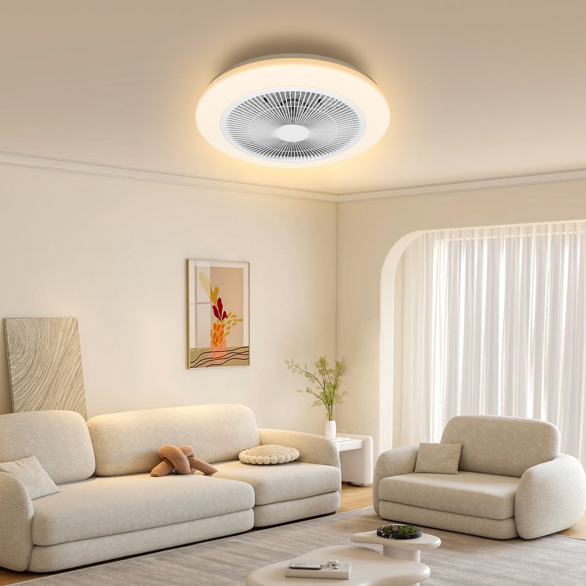 Aigostar Plafondventilator - Verlichting - Ø48cm - Dimbaar - 64W