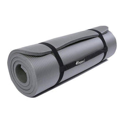 Yogamat - Fitness mat - Sportmat - Yoga mat extra dik - 185x60 cm - Grijs - TRESKO