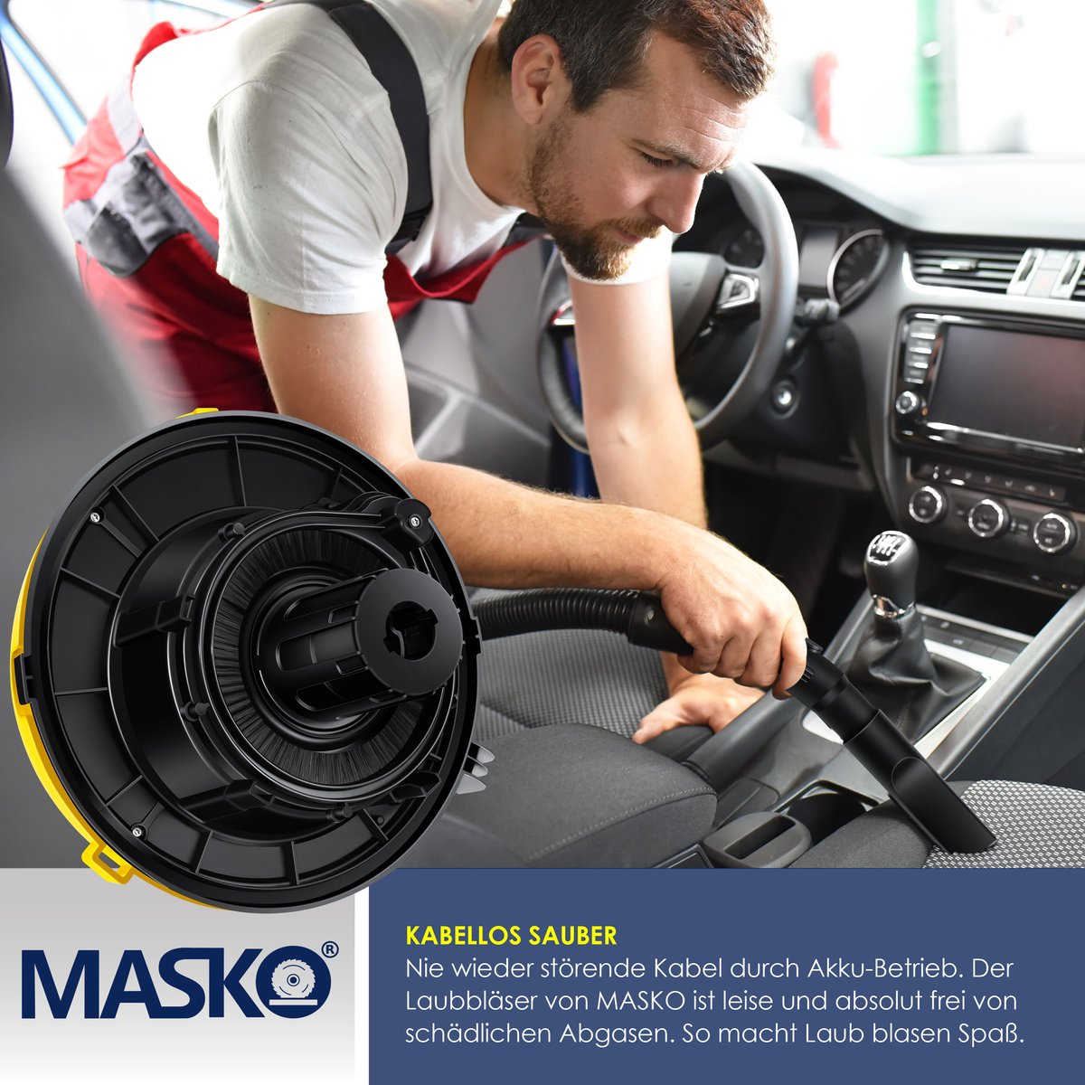 MASKO® Industriële stofzuiger 2300W - Droog- & Natzuigen - Geel
