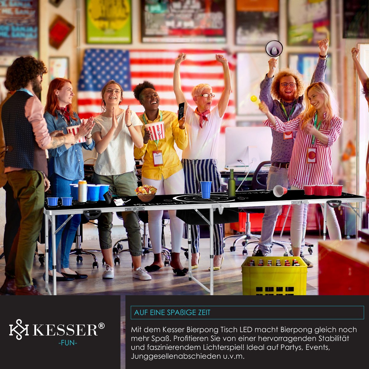 KESSER® Beerpong Tafel - Bierpong Tafel - Verstelbaar - Opvouwbaar