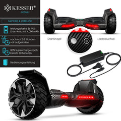 KESSER® Hoverboard - 800 Watt - Bluetooth-luidspreker - LED