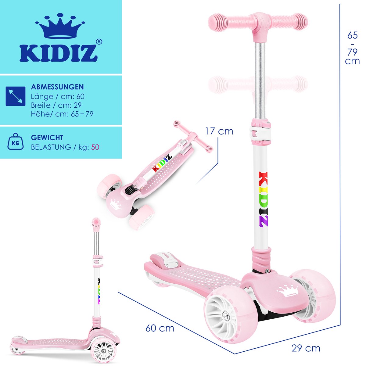 Kinderstep - Verstelbaar - Vouwbaar - Roze - KIDIZ®