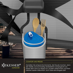KESSER® Campingstoel, opvouwbaar tot 160 kg, visstoel, klapstoel, gevoerd met armleuningen, campinglicht en bekerhouder + tas met hoge rugleuning, strandstoel met kantelfunctie
