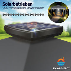 KESSER® Paviljoen 3x3m Tuinpaviljoen weerbestendig & Opvouwbaar met LED-verlichting op zonne-energie & UV-bescherming Inclusief transporttas & Afstandsbediening