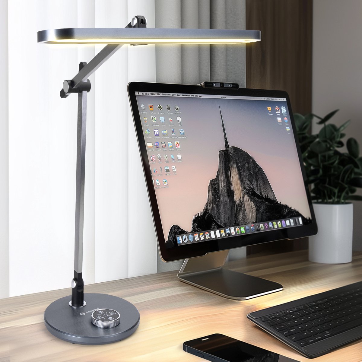 Aigostar Bureaulamp - LED Dimbaar - Verstelbaar - Zwart