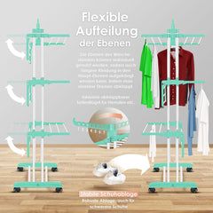 KESSER® Droogrek inklapbaar - Wasrek - Wit / Mintgroen