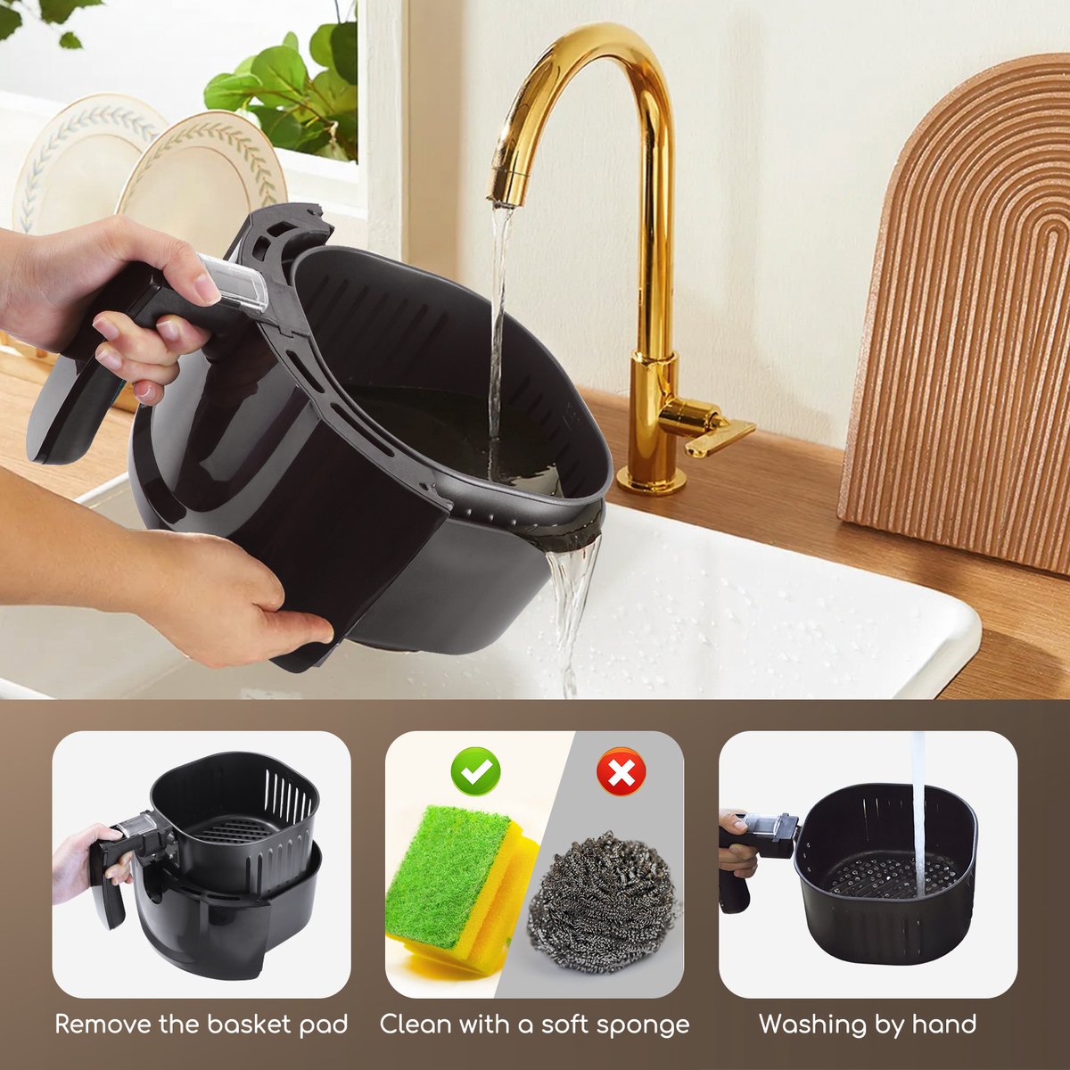 Aigostar Airfryer - Heteluchtfriteuse - 3,5L - 1500W - Zwart