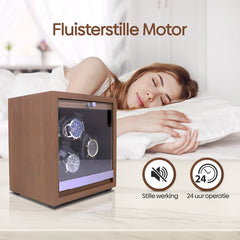 Watchwinder Hout - Horloge doos - Horloge winder - Bruin - Olvy