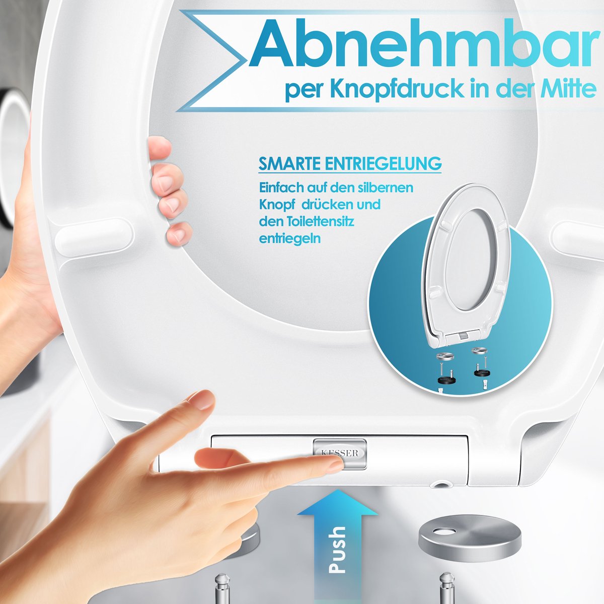 KESSER® WC bril met Soft Close Deksel - Toiletbril - Wit