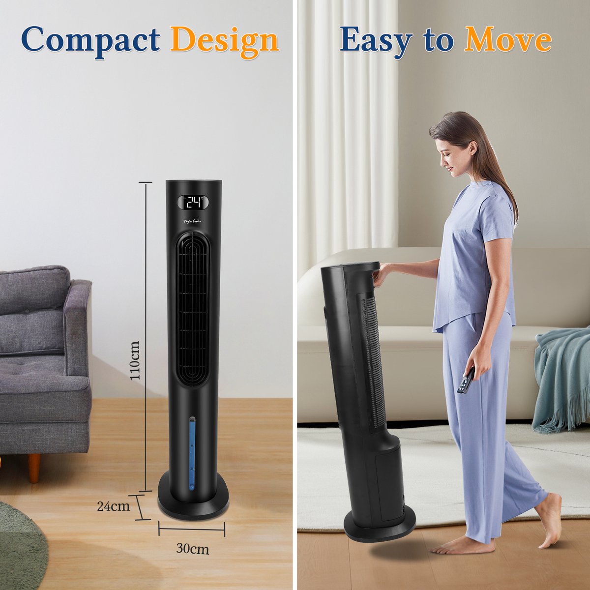 Taylor Swoden Aircooler - Luchtkoeler - Ventilator - Torenventilator - Zwart •