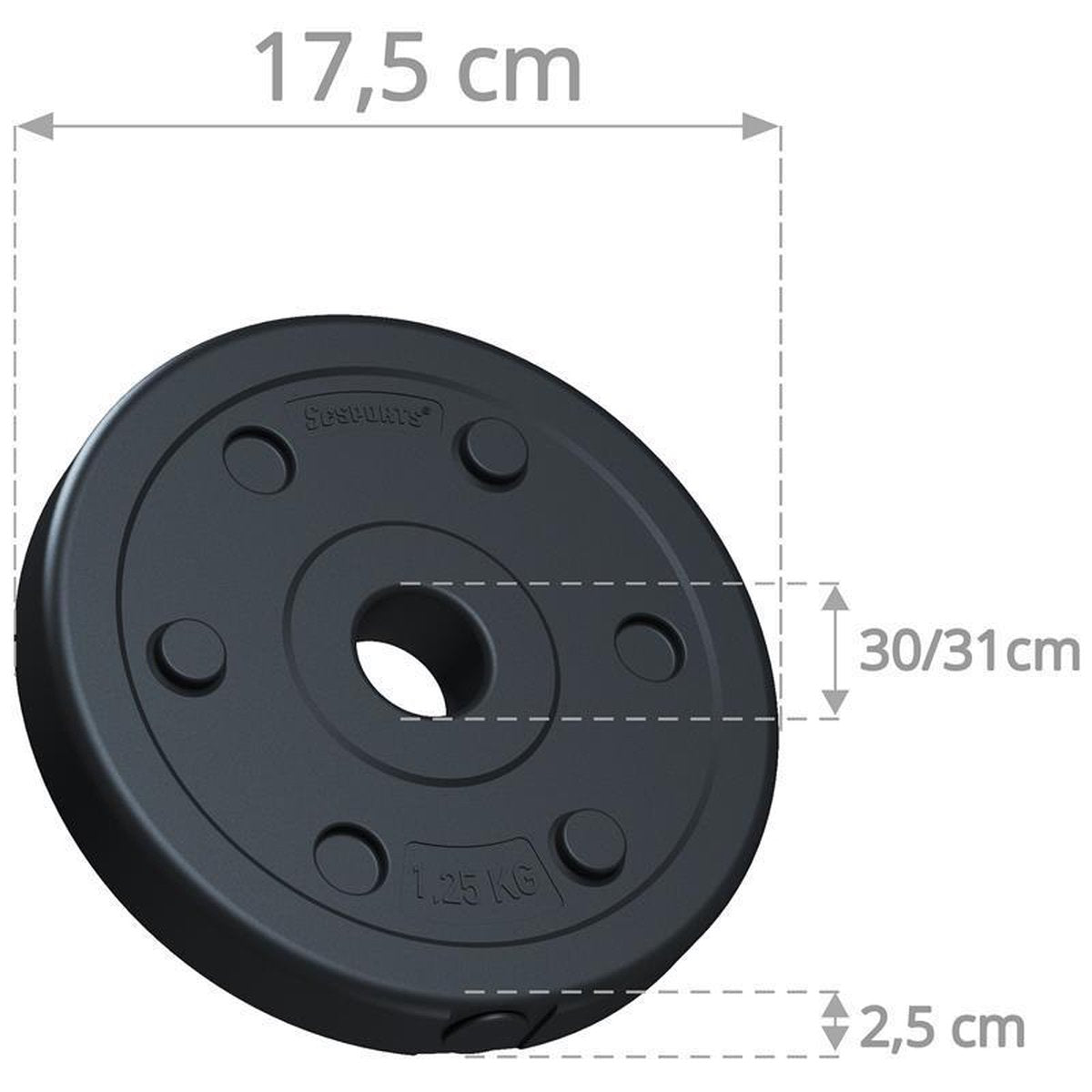 Halterschijven - Halter gewichten - 30 mm - 4x1,25 kg - ScSPORTS®