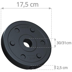 Halterschijven - Halter gewichten - 30 mm - 4x1,25 kg - ScSPORTS®