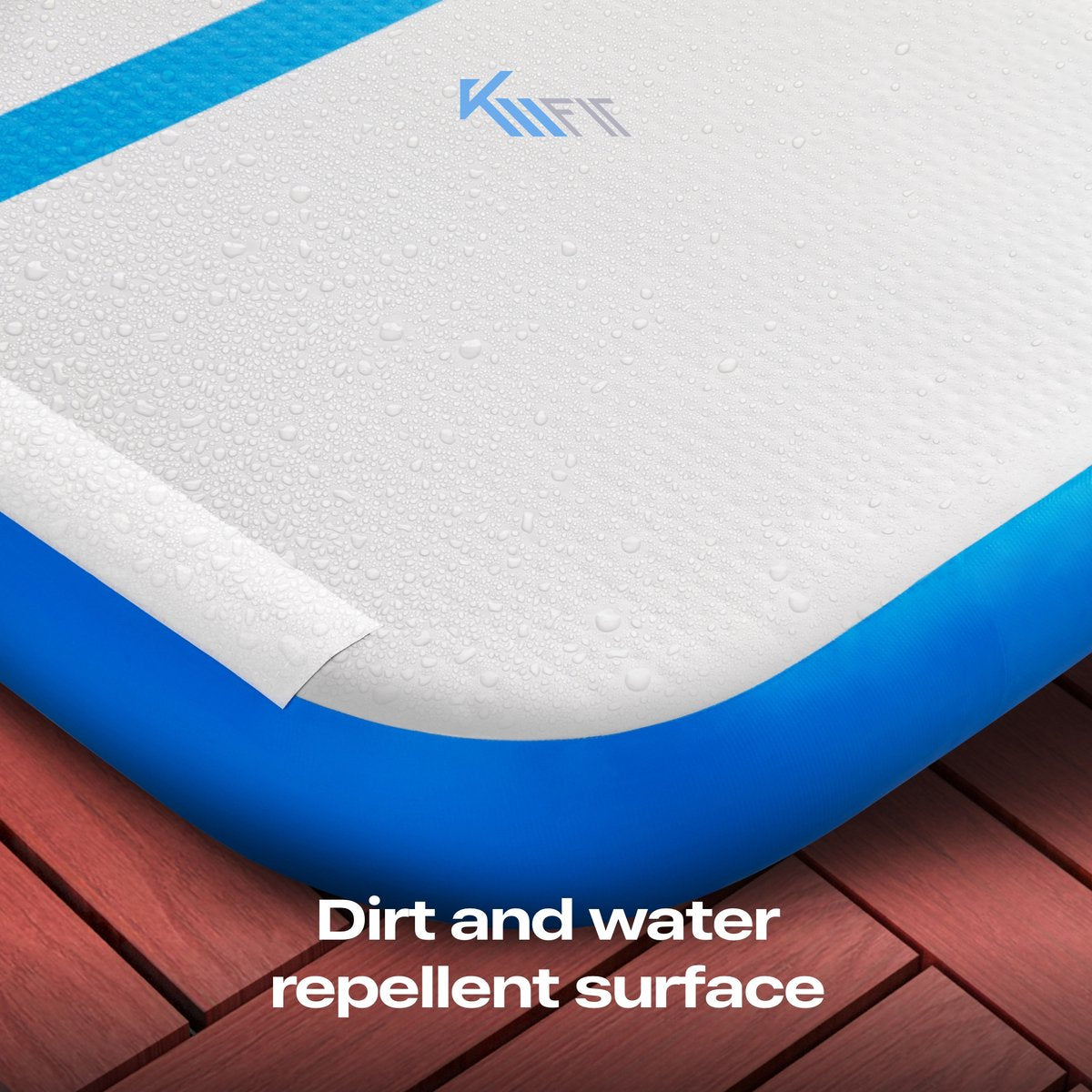 KM-Fit Airtrack - Turnmat - 5 m - Gymnastiekmat Opvouwbaar - Incl. elektrische pomp & patch kit - Blauw