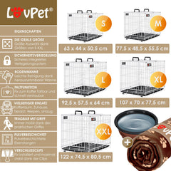 Hondenbench - Hondenren - Bench voor honden - 77,5x48,5x55,5 cm - Wit - LOVPET