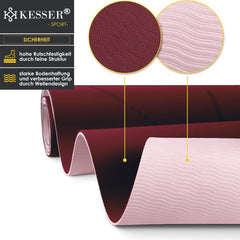 KESSER® Yoga Mat Extra Dik - 183x61cm - Antislip- Bordeaux