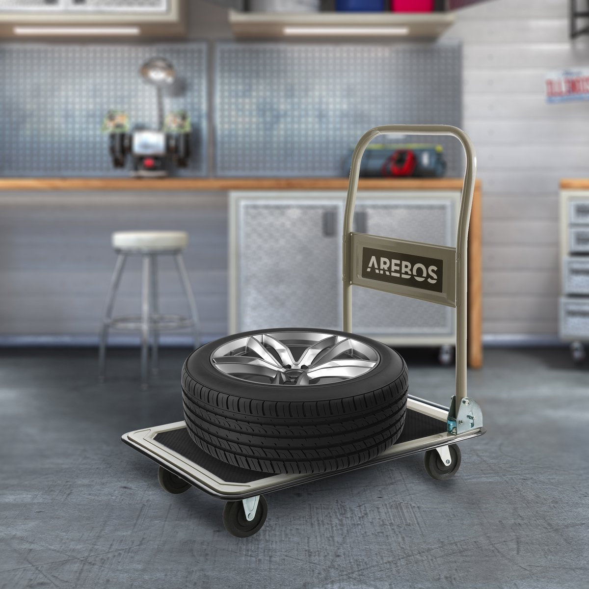 AREBOS Platformwagen - Plateauwagen - Transportwagen Inklapbaar - Transportkar 150 kg