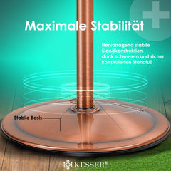 KESSER® Statiefventilator Metaal staande Ventilator met afstandsbediening APP Functie Wifi Timer - Oscillatiefunctie 80 graden 55W - 3 snelheidsniveaus In hoogte verstelbare stand - Koper